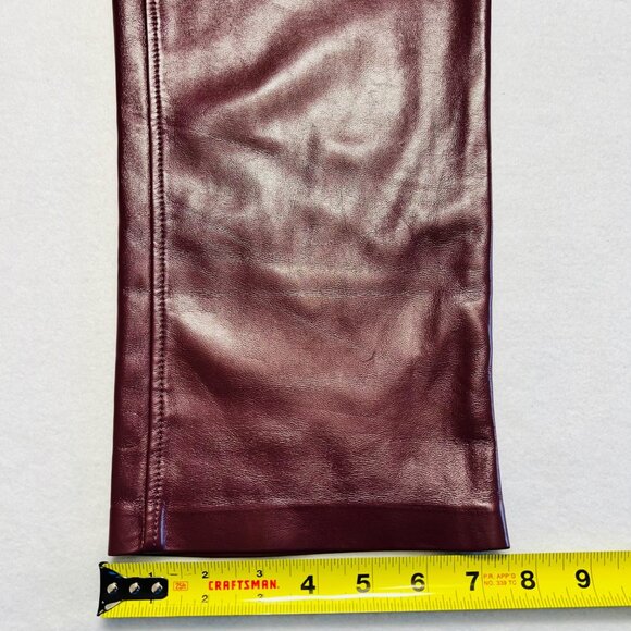 NWT $148 Joie Women's Stretch Mid Rise Straight Faux Leather Burgundy Pants Sz 2 - Picture 13 of 13